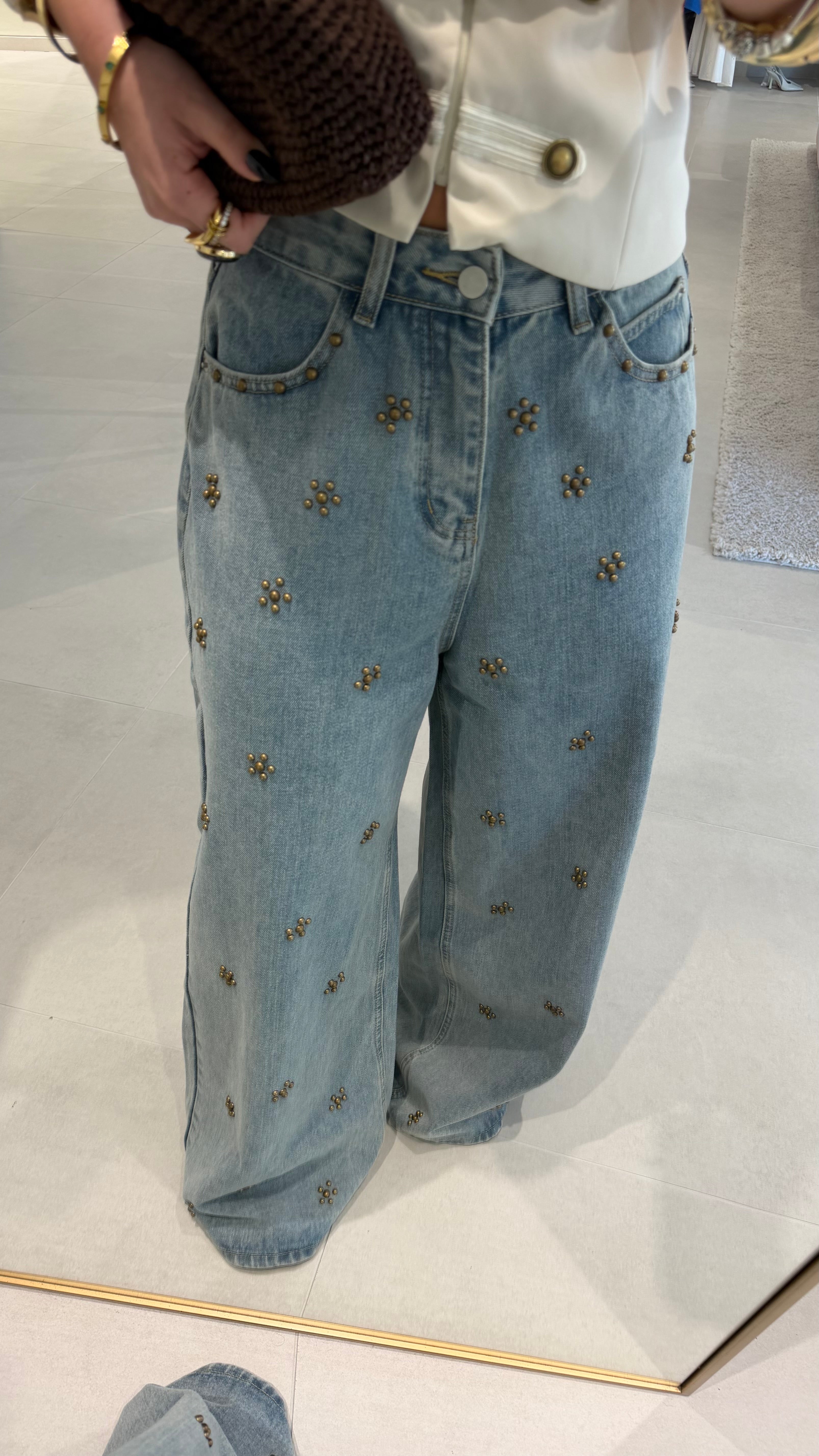Bronze Studded Jeans