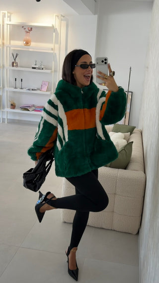 Green Faux Fur Jacket