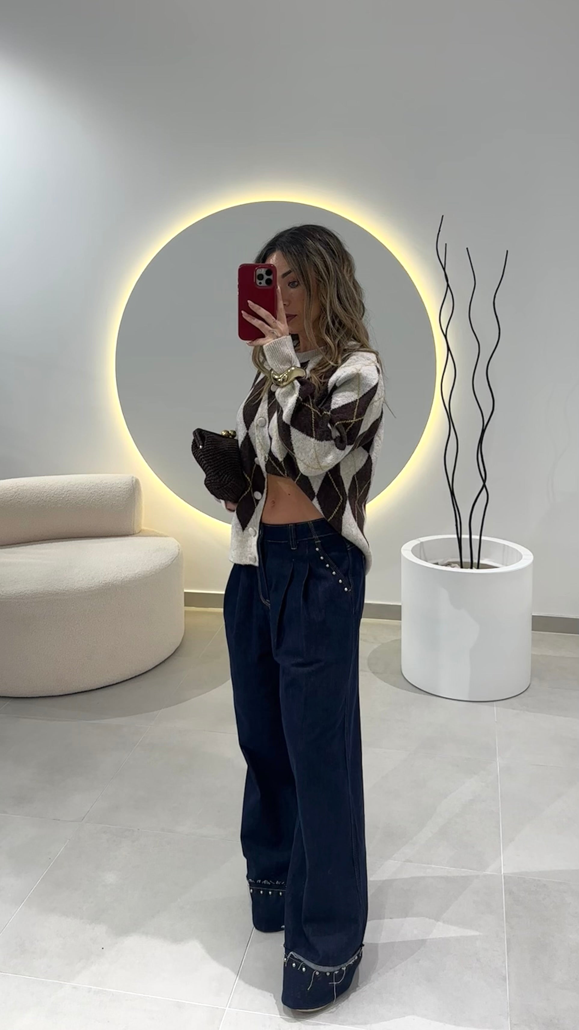 Dark Denim Jeans with Studs