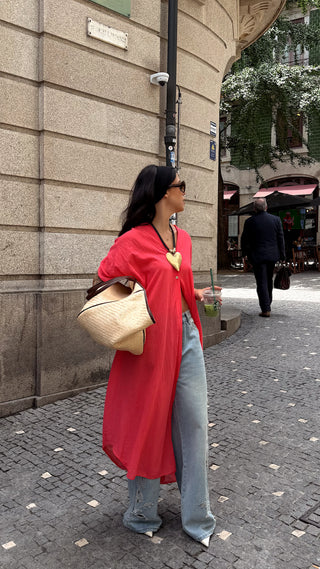 Coral Oversize Kimono