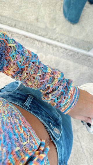Cardigan Colorido Crochet