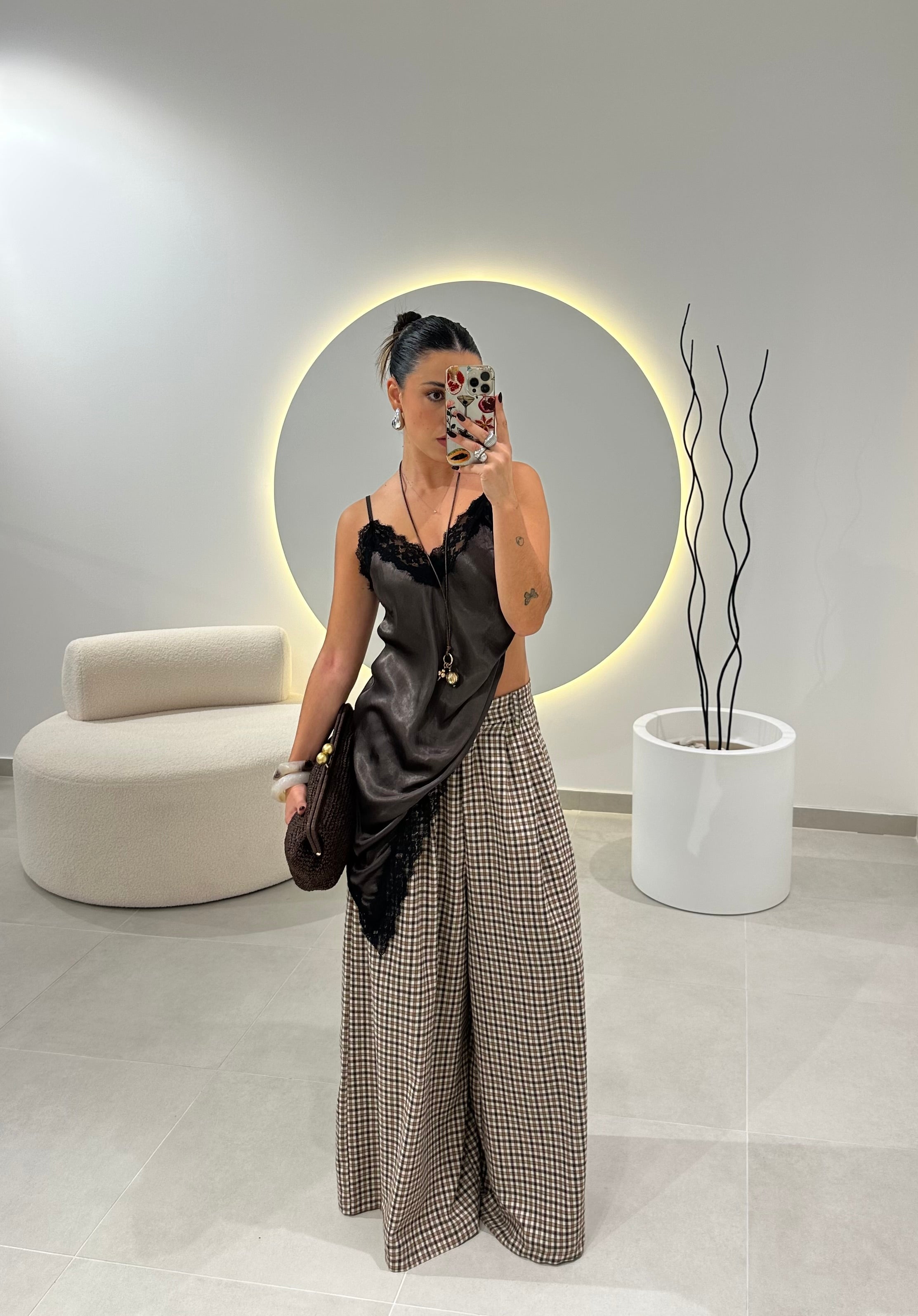 Vichy Wide Leg Pants