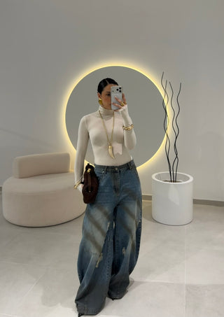 Washed Balloon Jeans