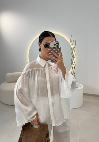 White Lumina Blouse 100% Linen