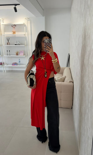 Asymmetrical Top in Red