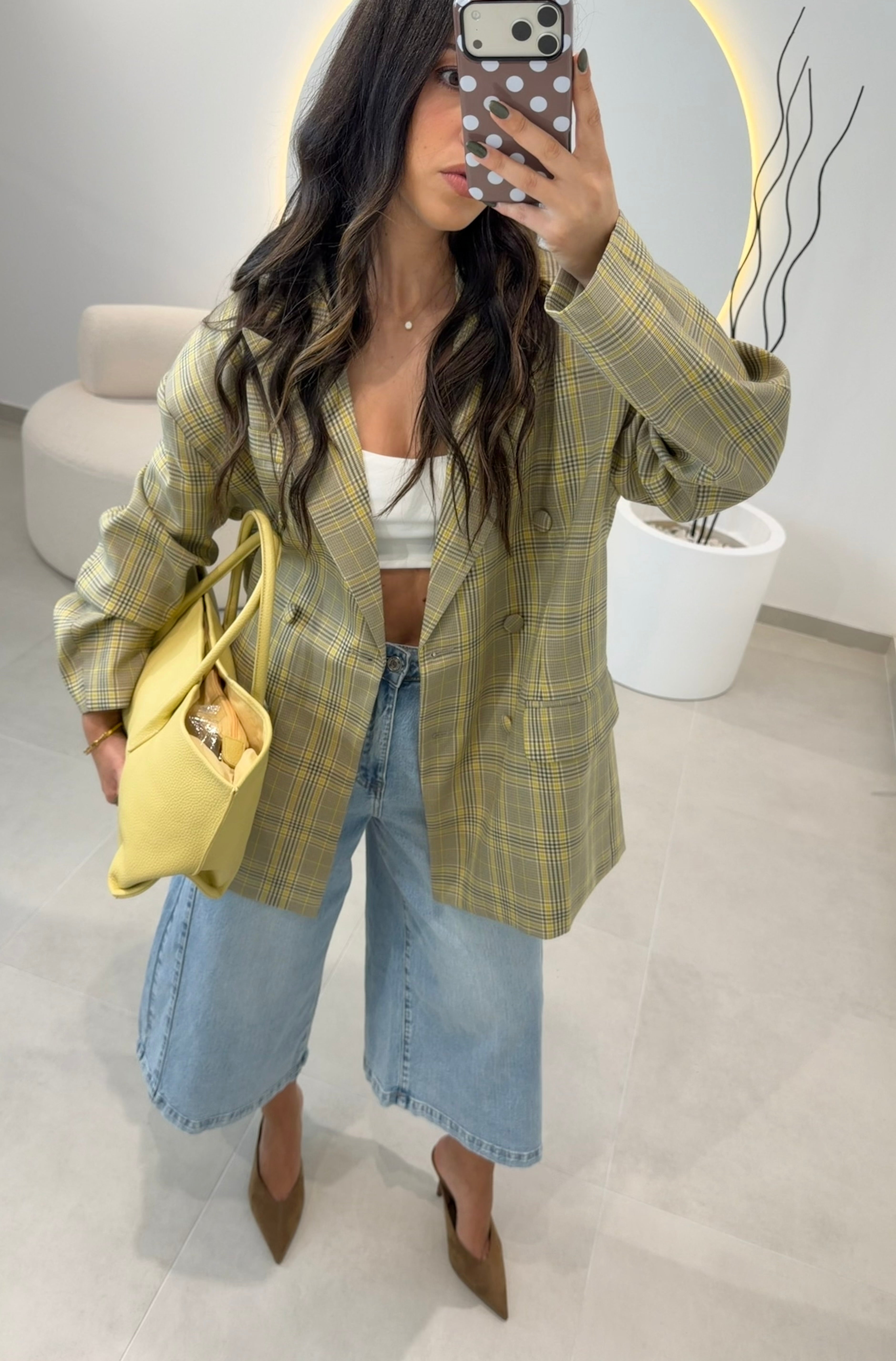 Oversize Checkered Blazer