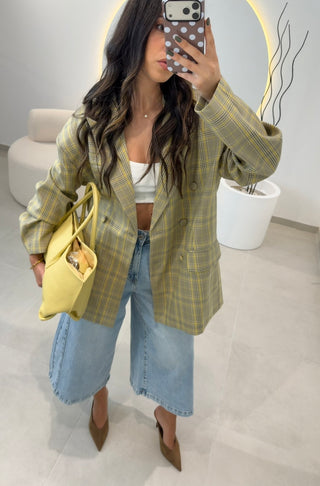 Oversize Checkered Blazer