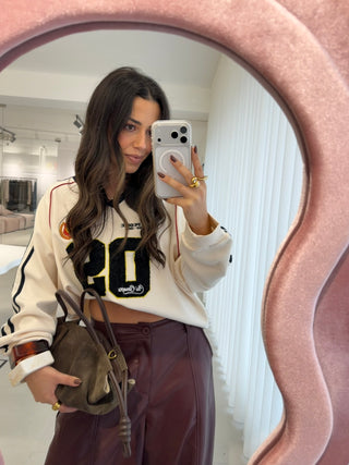 Cream Baseball Sweater