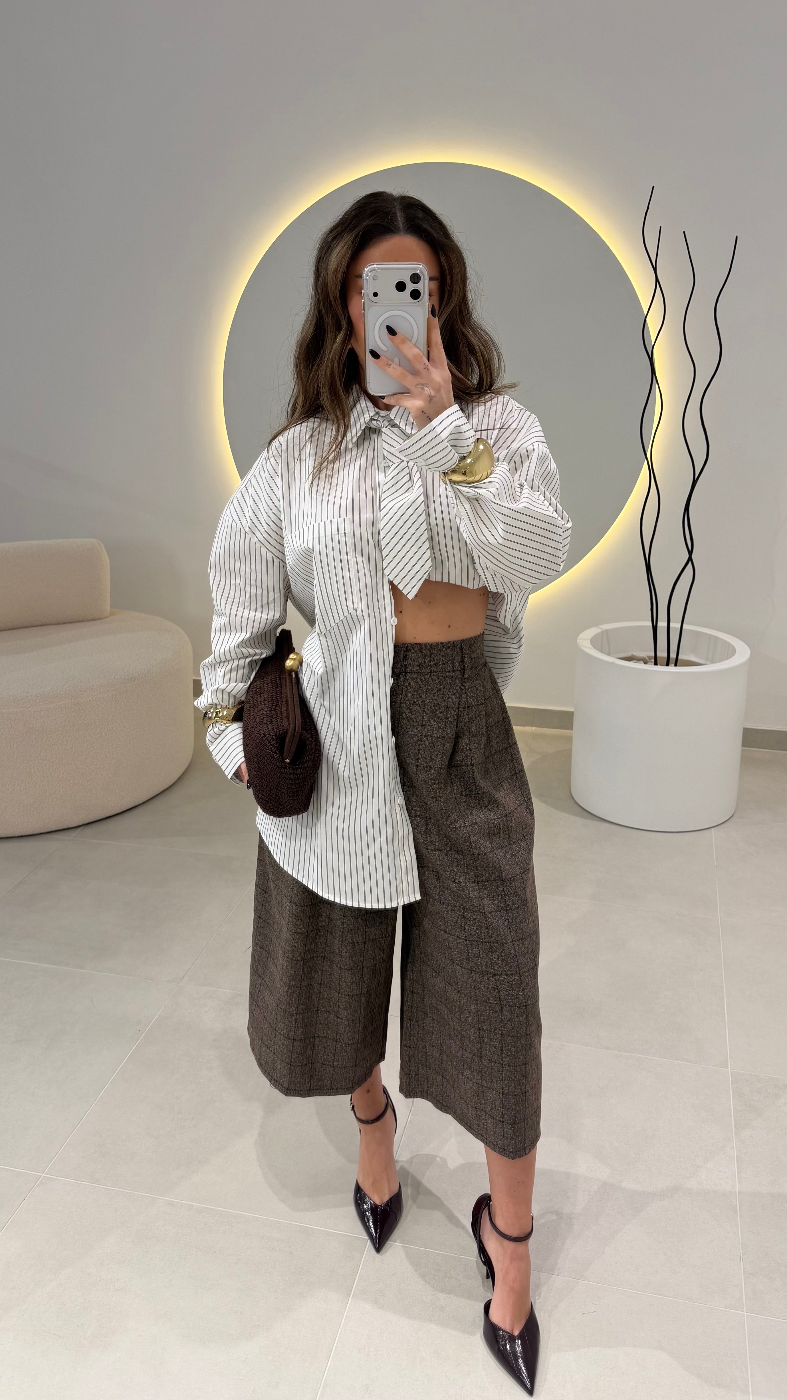 Checkered Toupe Bermuda