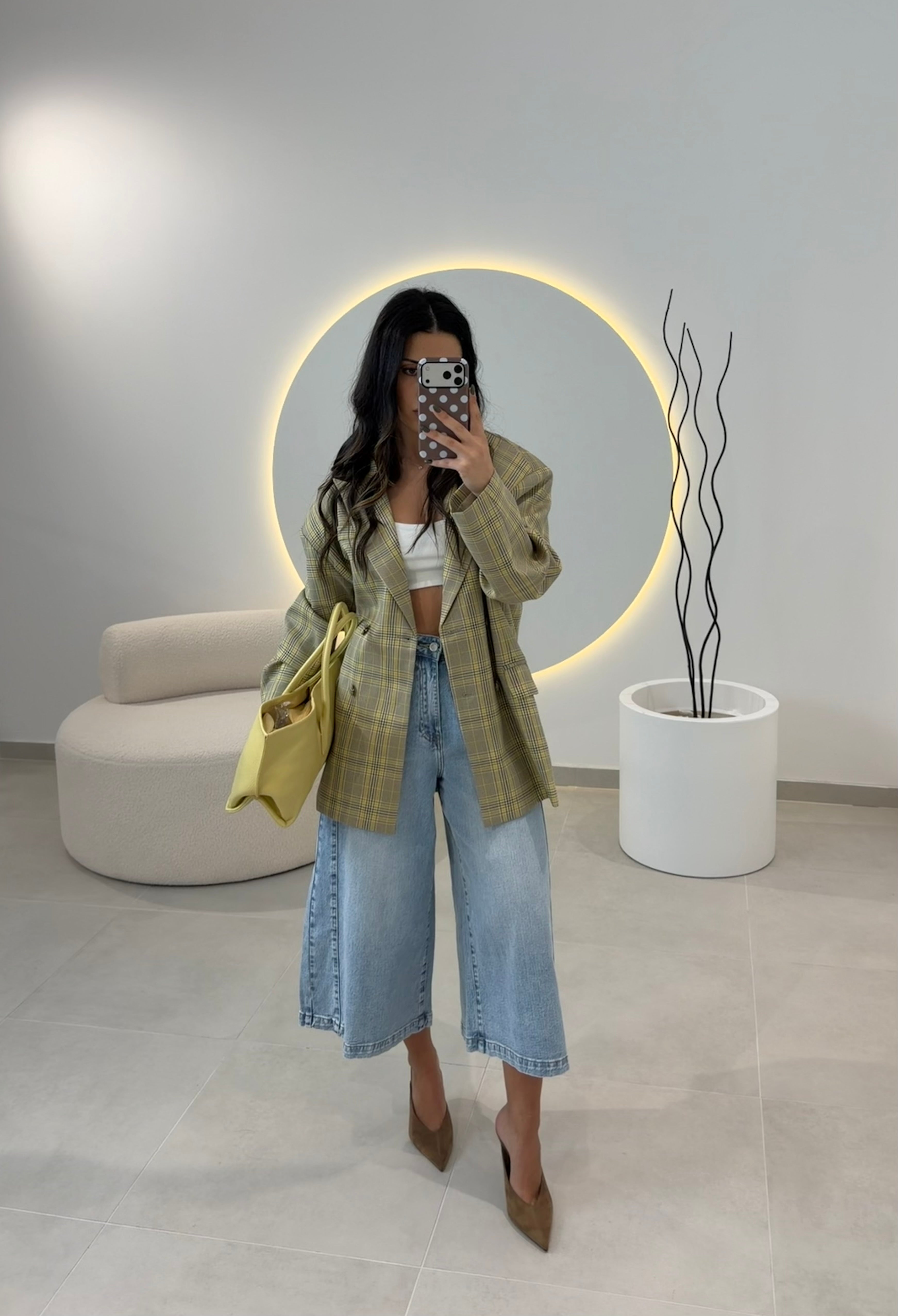 Oversize Checkered Blazer