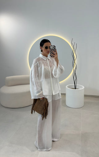 White Pants Lumina 100% Linen