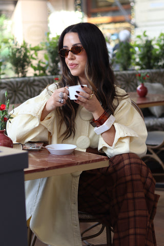 Balloon Plaid Trousers Brown