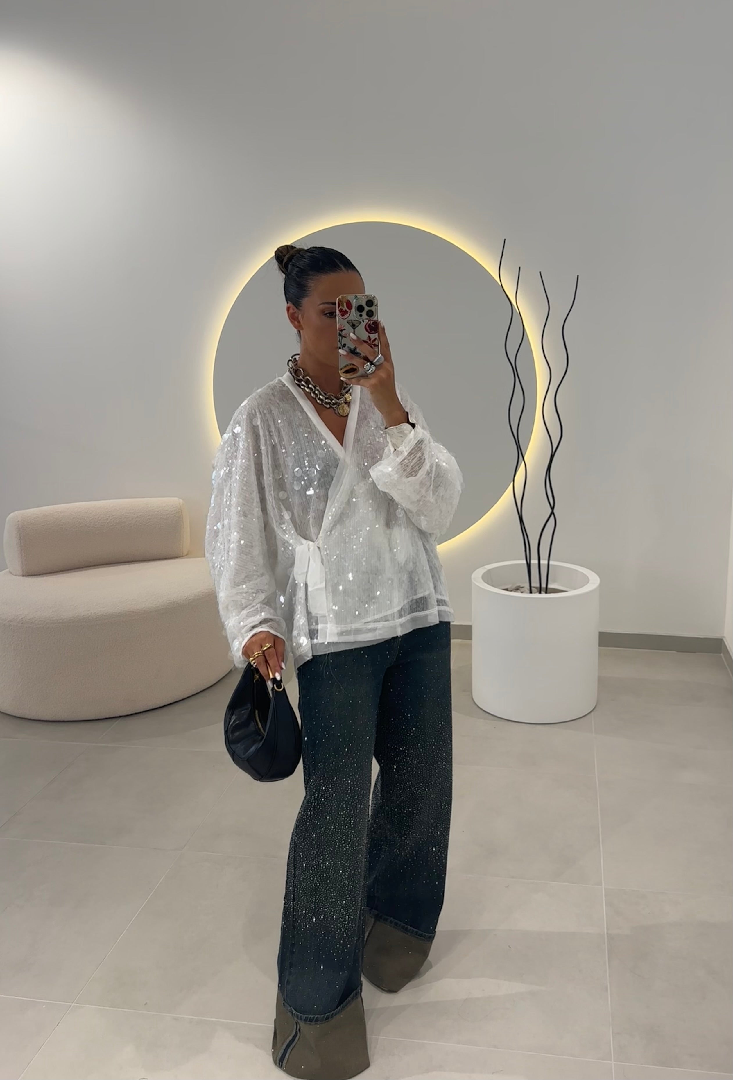 Jeans Brilhos Fold Up