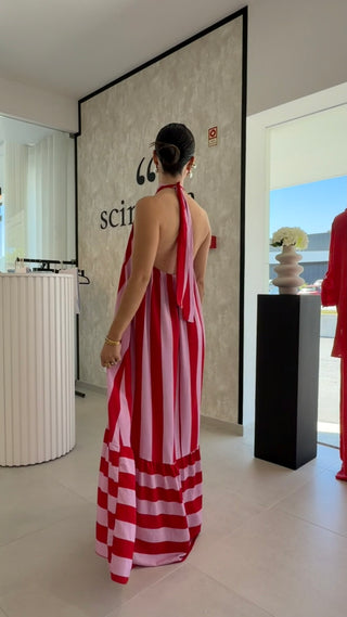 Maxi Pink and Red Dress