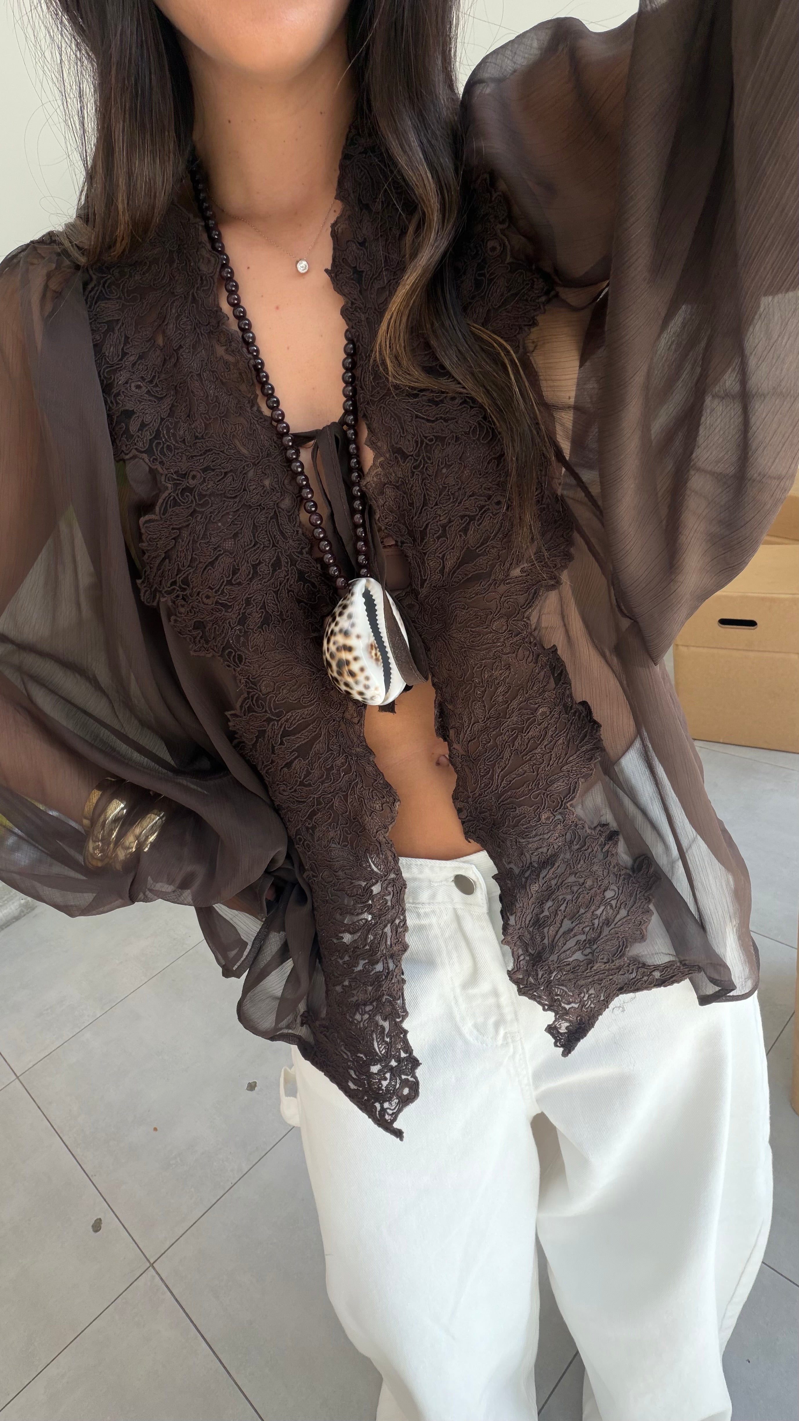 Lace Brown Blouse