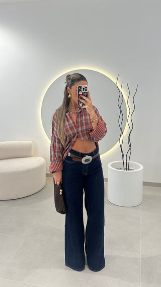 Wide Leg Dark Denim Jeans