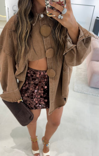 Brown Sequin Skirt