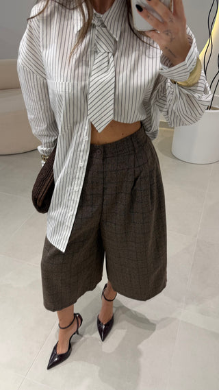 Checkered Toupe Bermuda