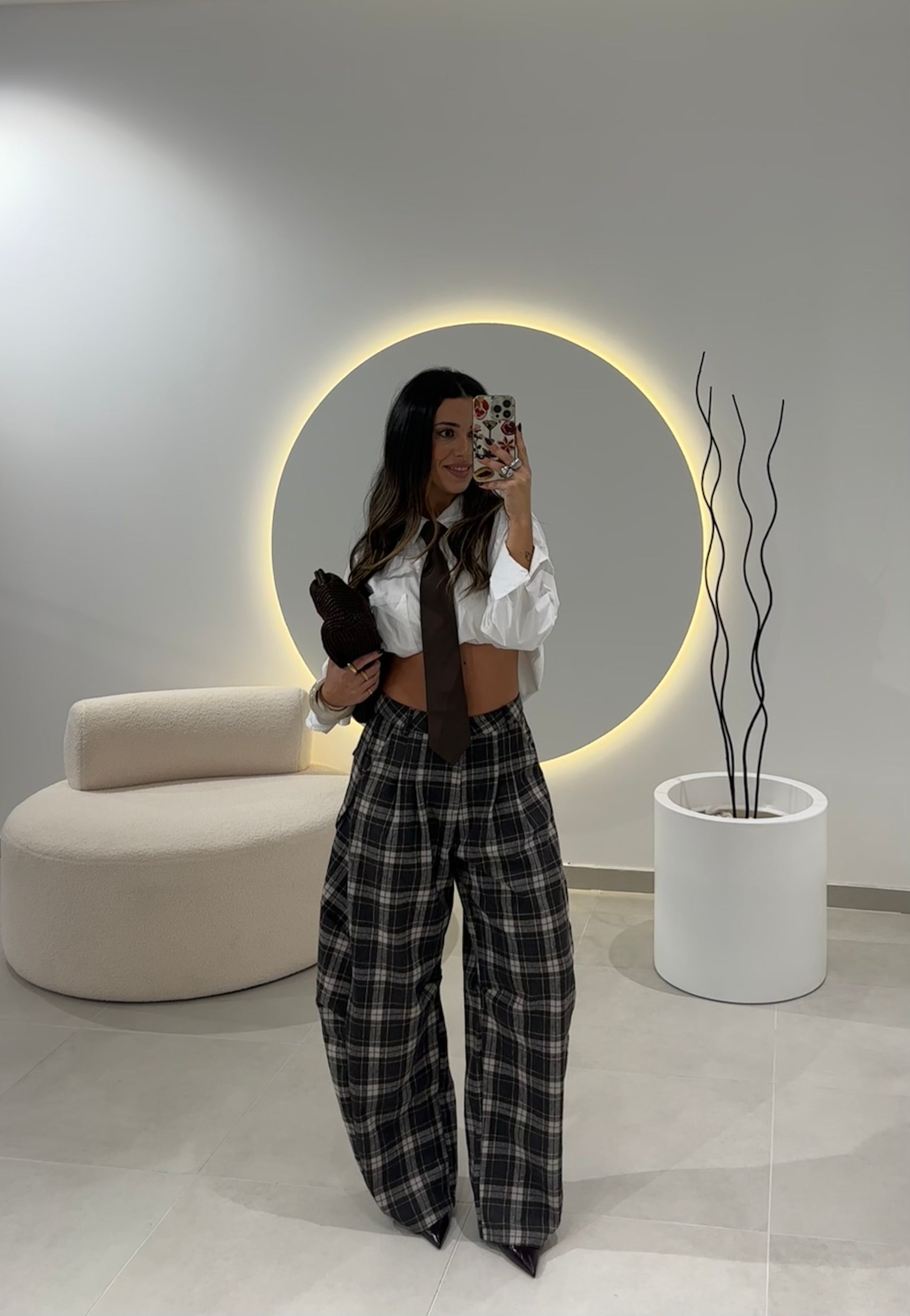 Plaid Balloon Trousers