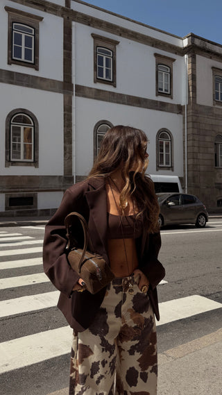 Brown Oversize Blazer Lumina