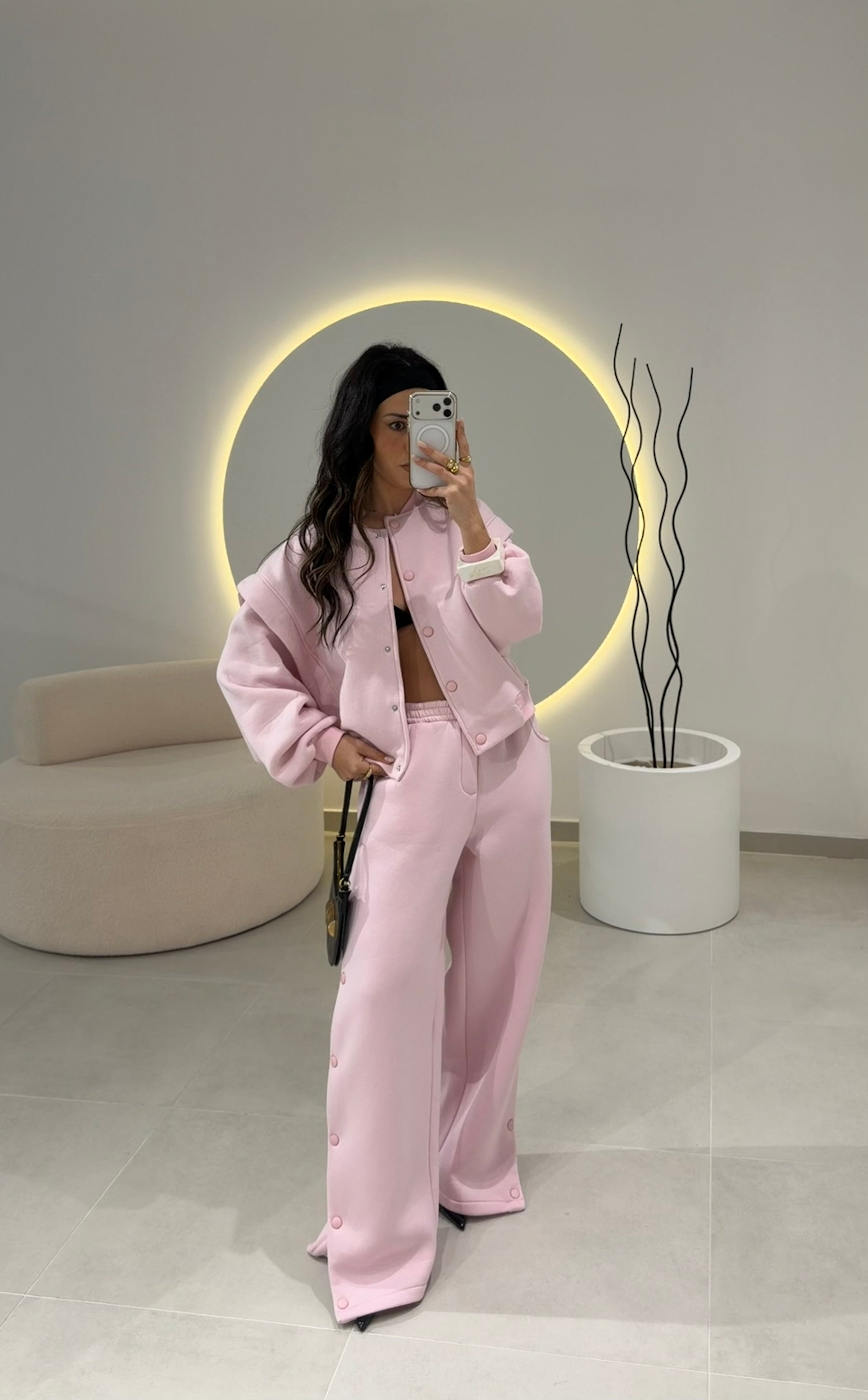 Wide Leg Pink Trousers Lumina