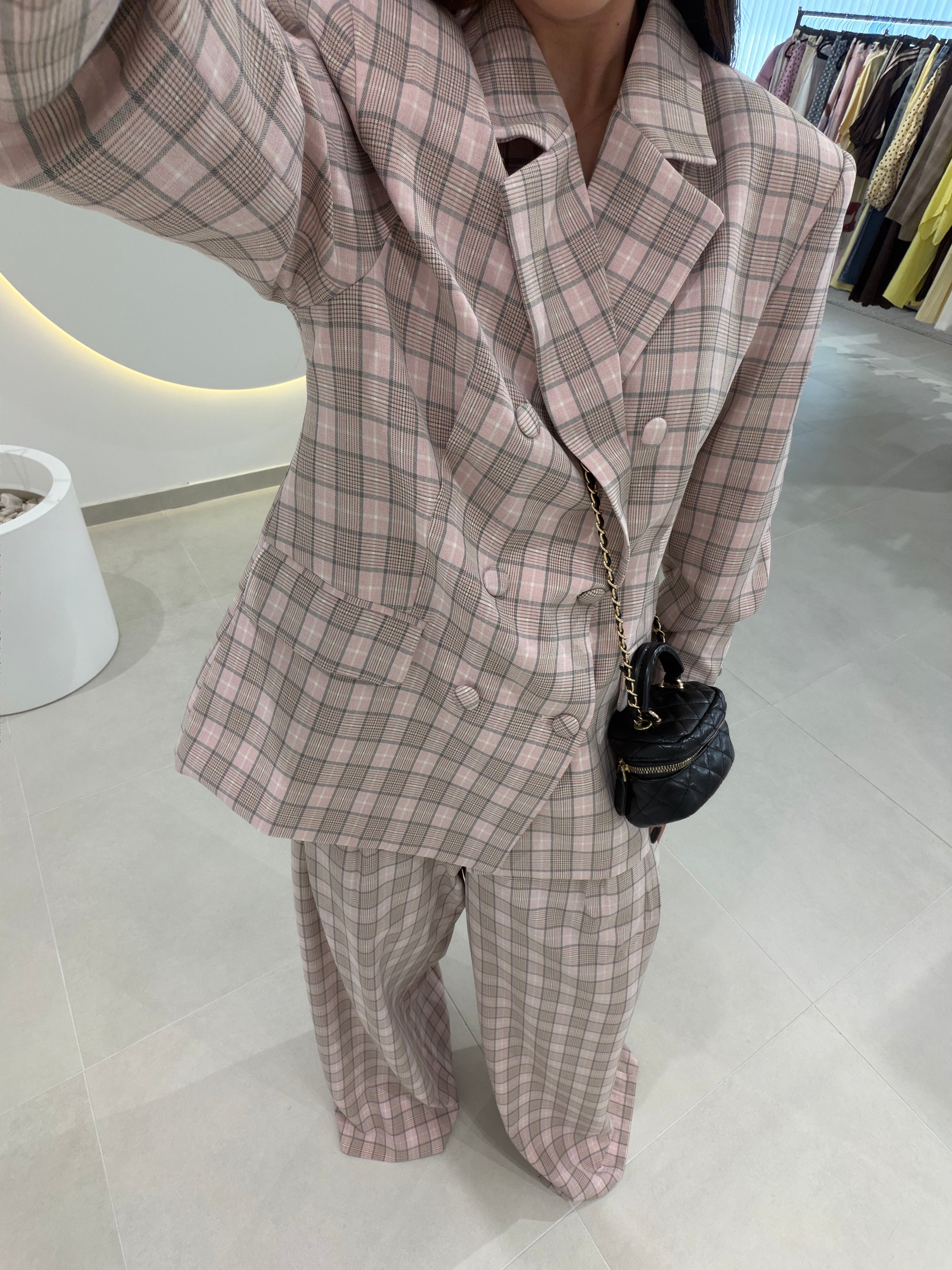 Checkered Pink Suit