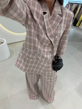 Checkered Pink Suit