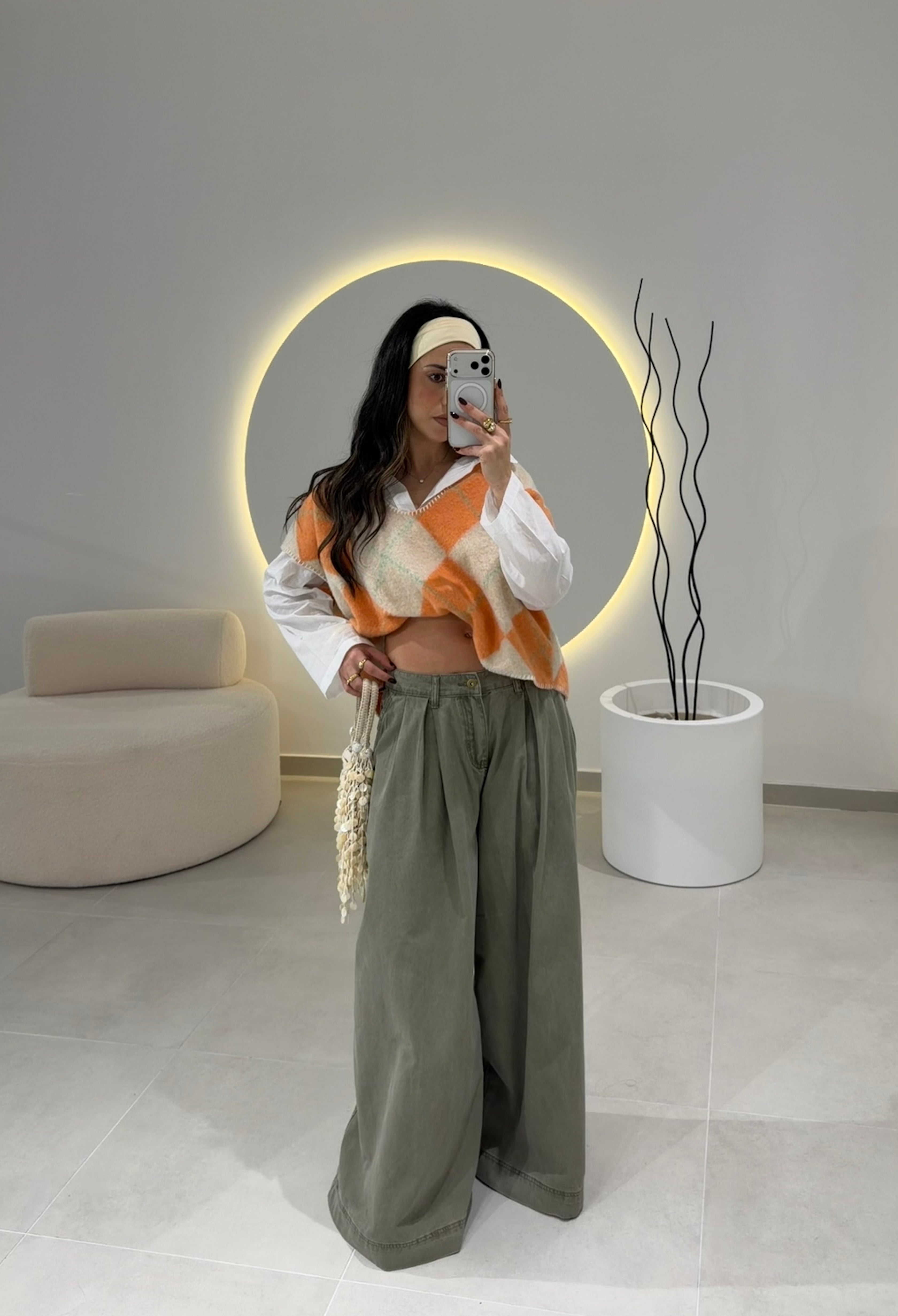 Olive Wide Leg Jeans