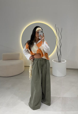 Olive Wide Leg Jeans