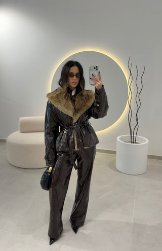 Snake-print Jacket in faux leather LUMINA