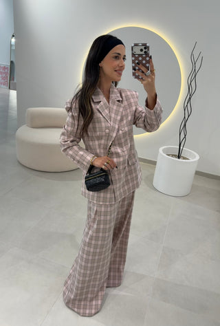 Checkered Pink Suit