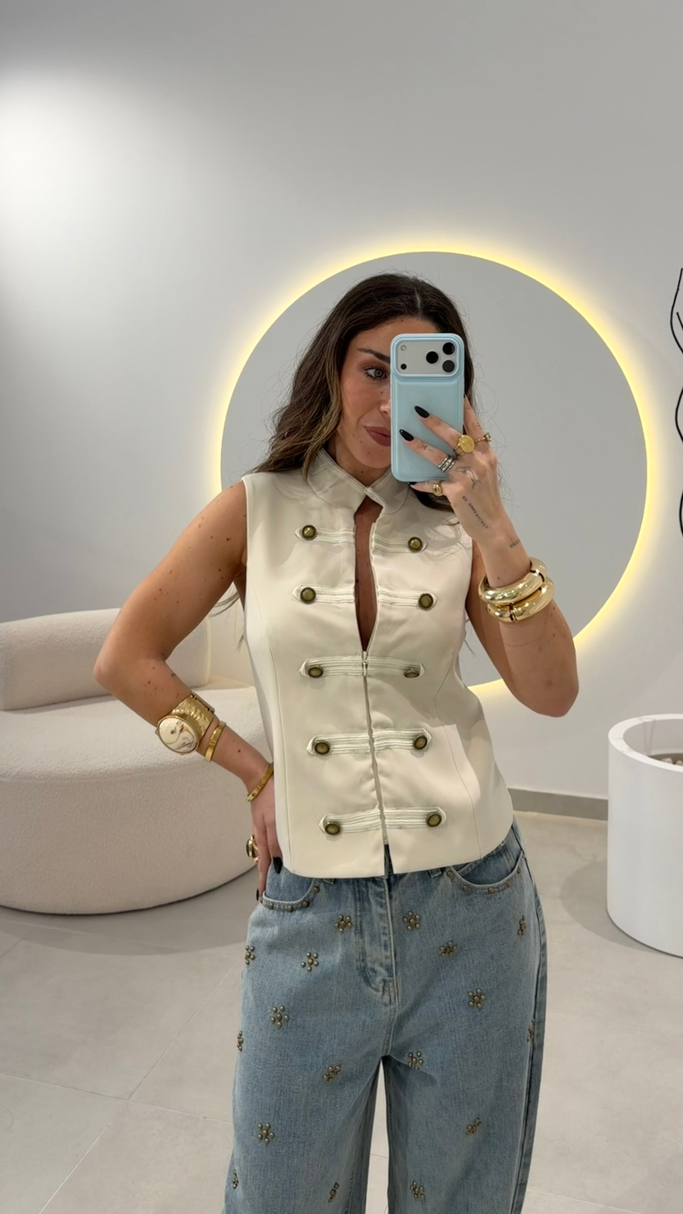 Beige Napoleon waistcoat
