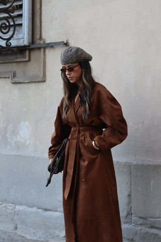 Suede Trench Balloon Sleeve