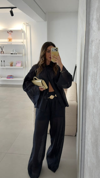 Navy Pants Lumina 100% Linen