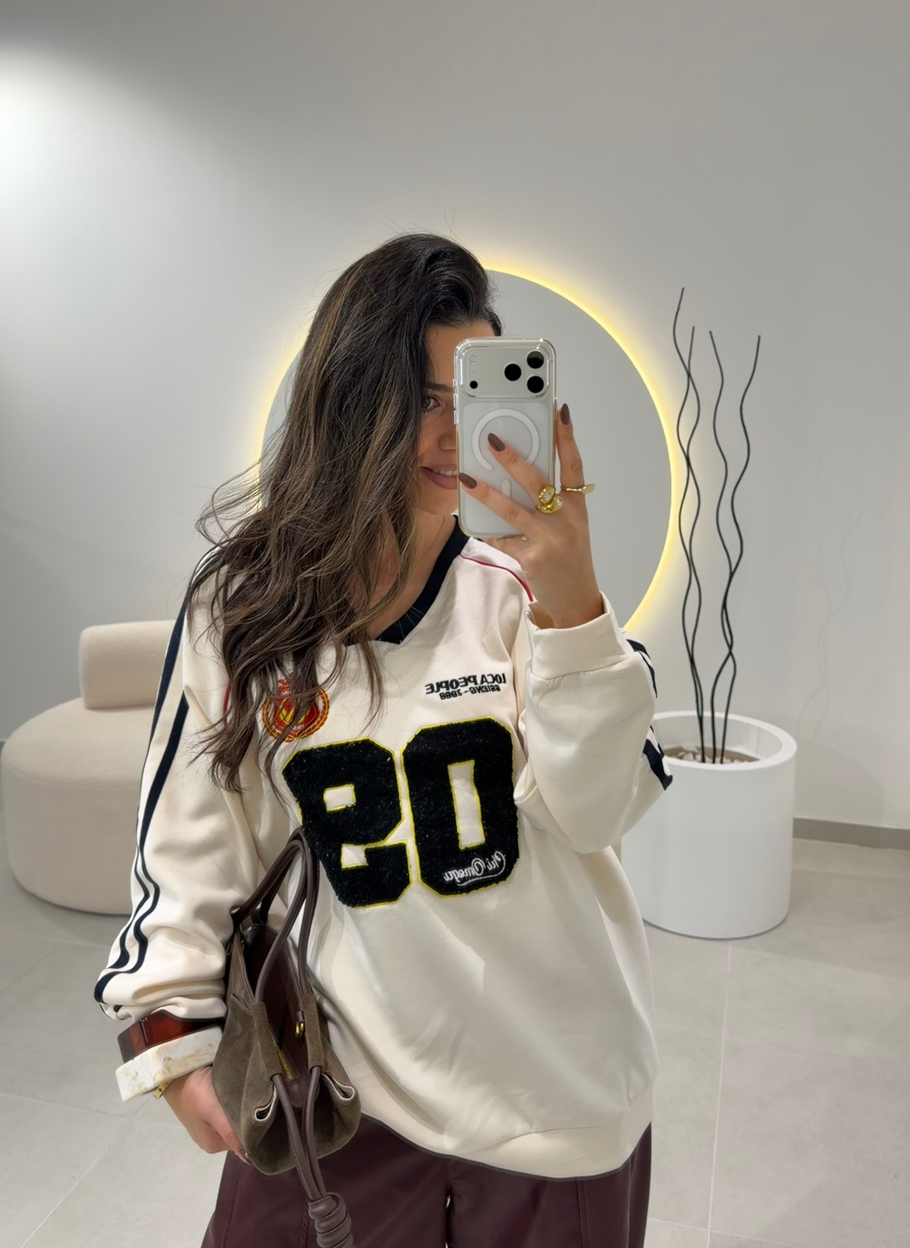 Cream Baseball Sweater