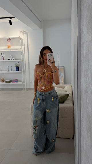 Oversize Gold Details Jeans