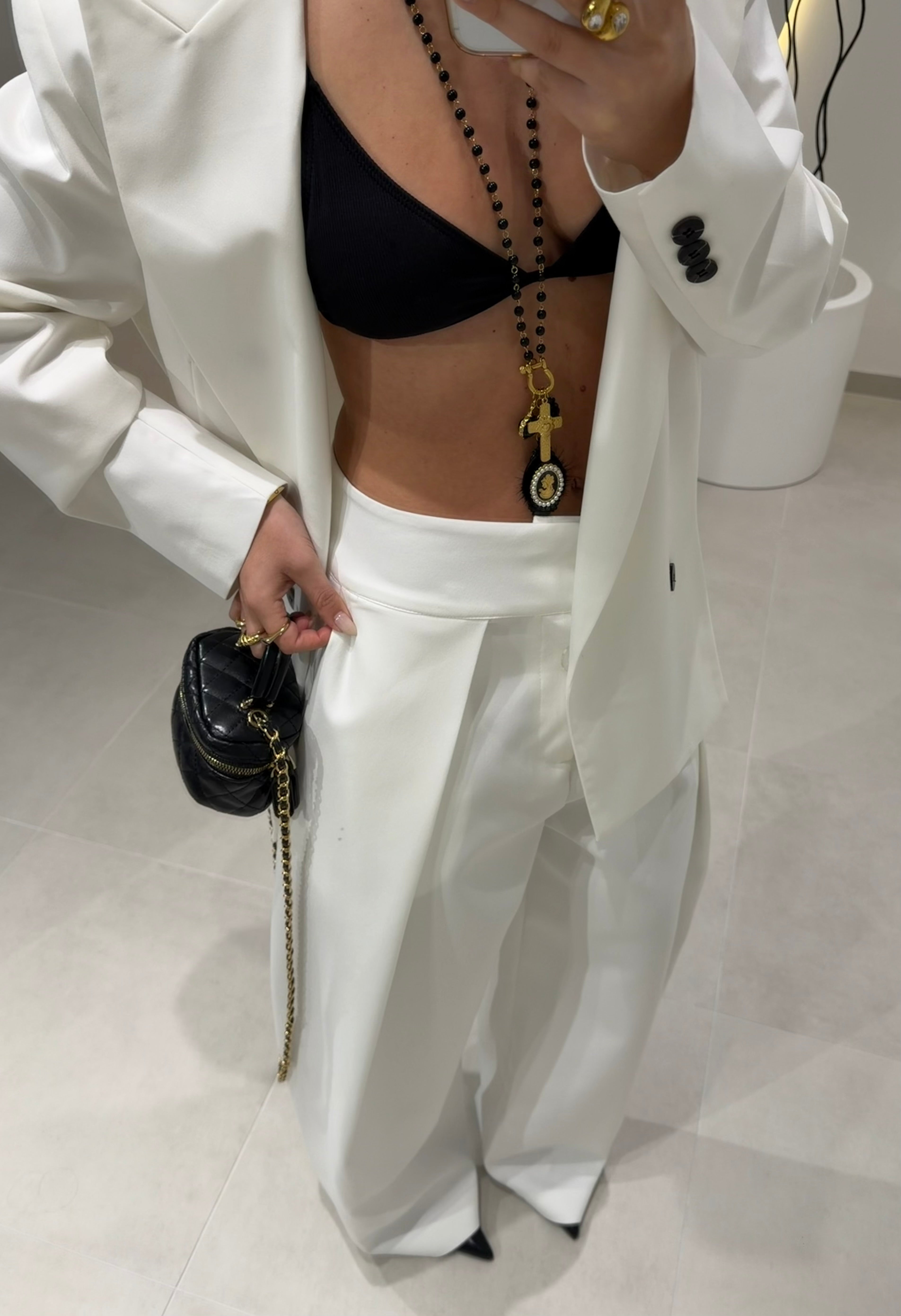White Classic Trousers Lumina