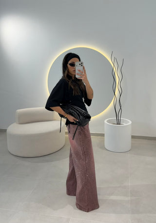 Wide Leg Pink Jeans