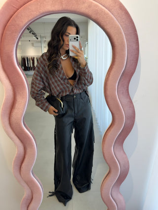 Fringed Faux Leather Pants
