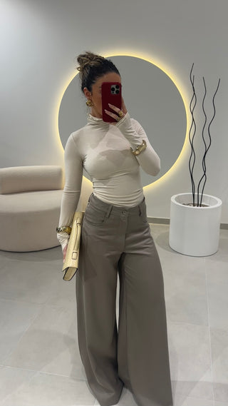 Grey Wide Leg Trousers