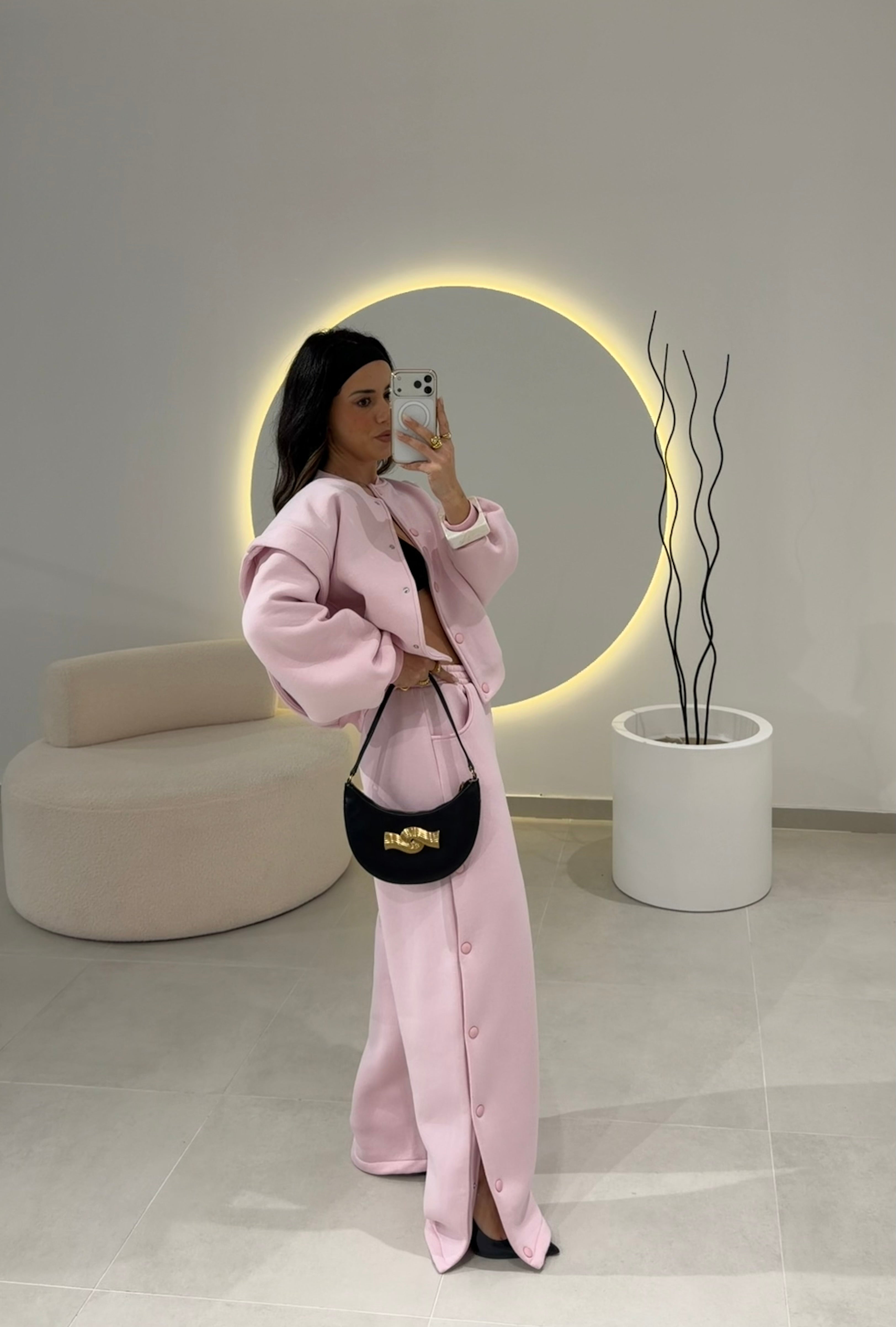 Wide Leg Pink Trousers Lumina