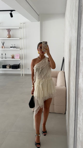 Conjunto Folhos Creme