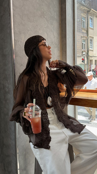 Lace Brown Blouse