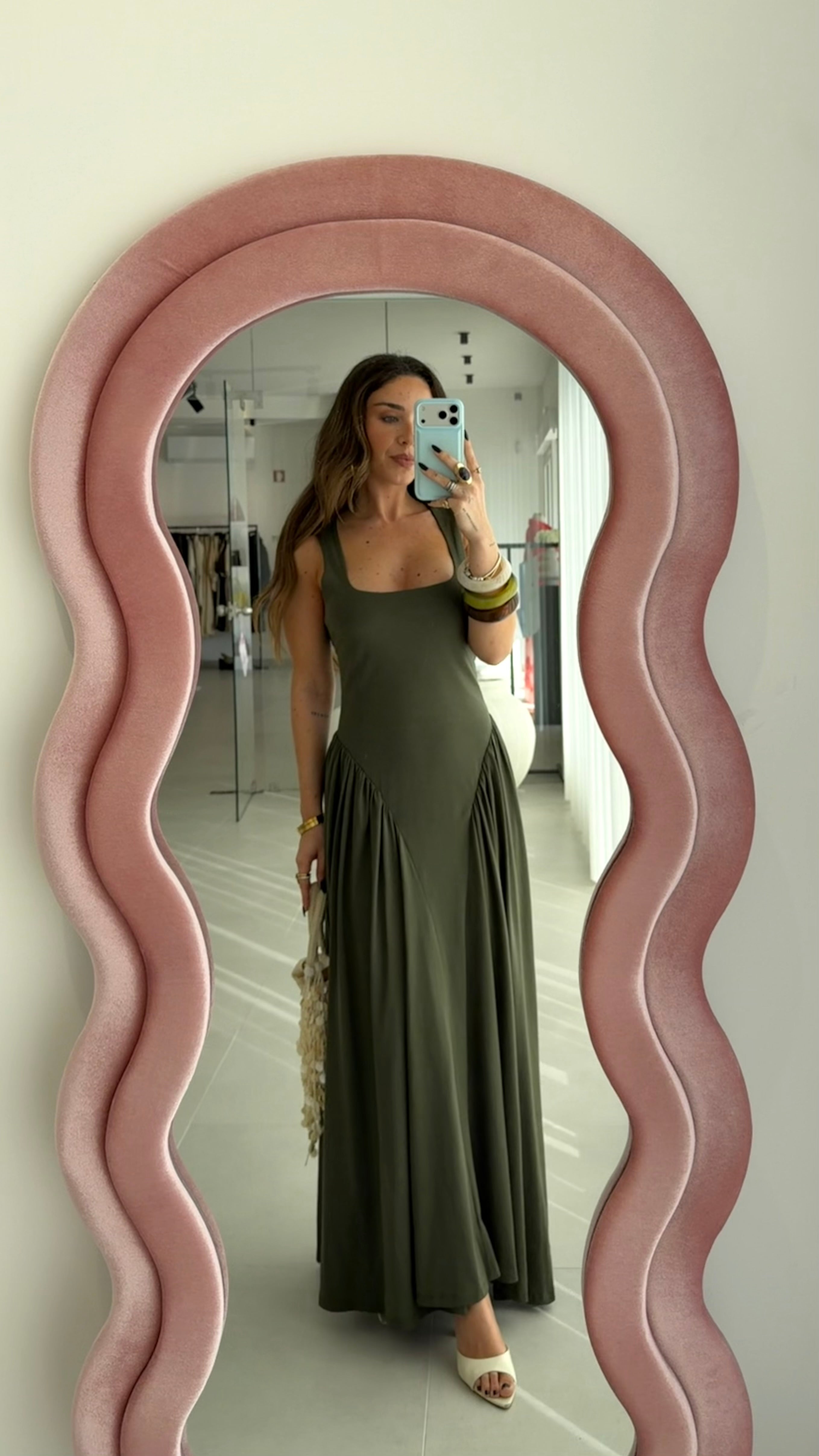 Militar Green Dress Lumina