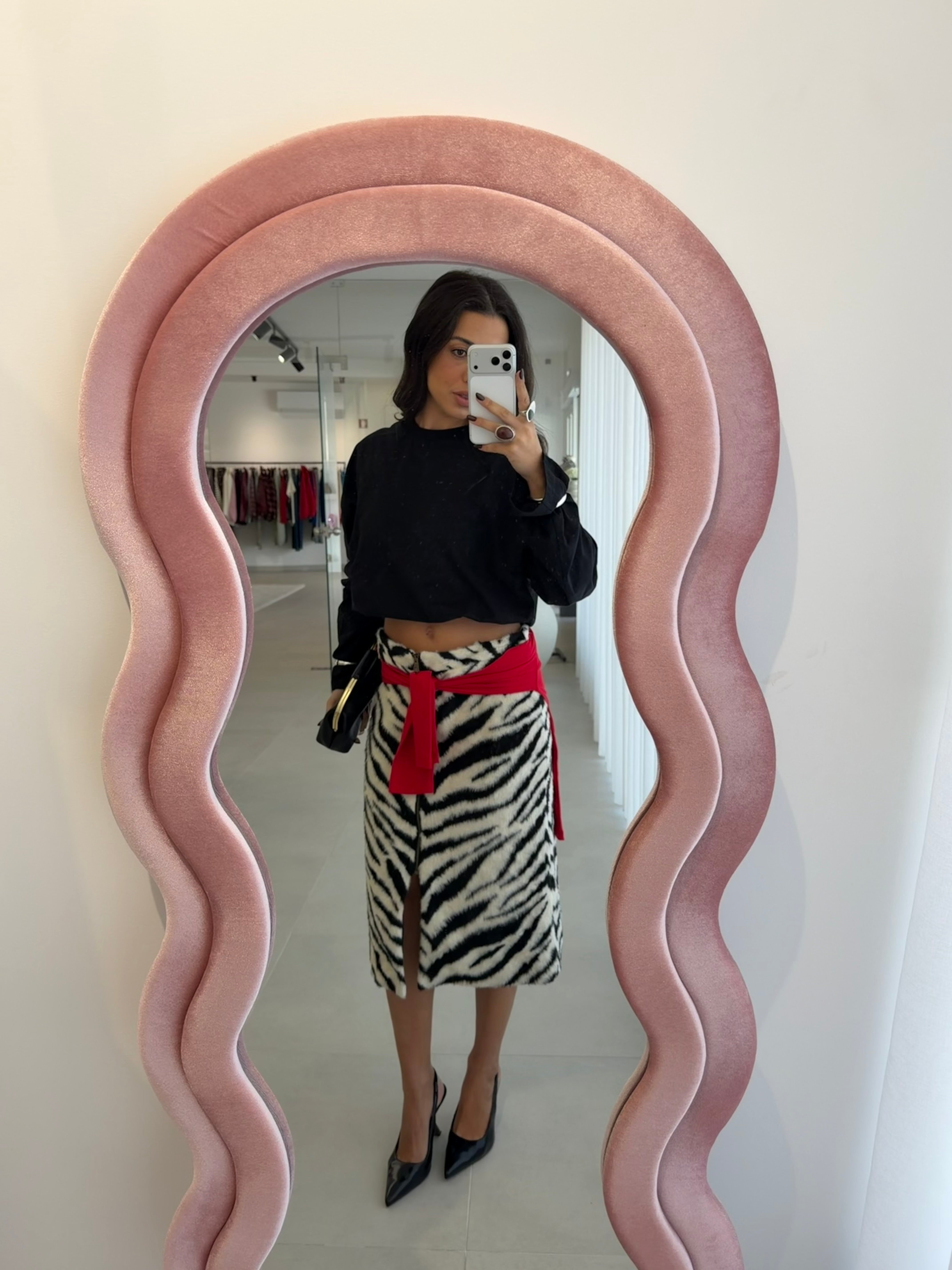Zebra Fur Skirt