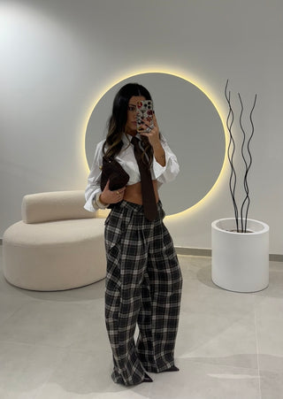 Plaid Balloon Trousers