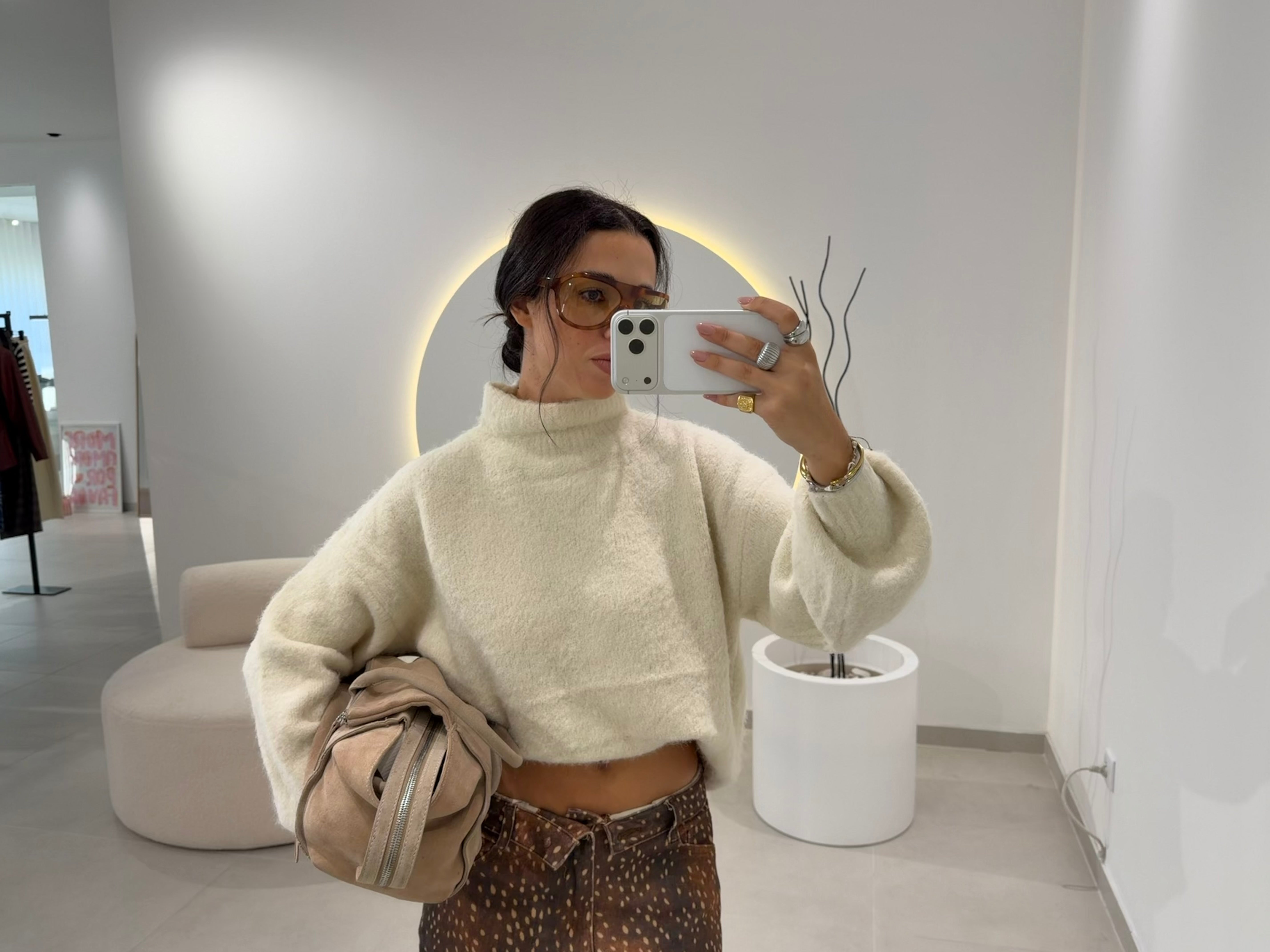 Oversize Cream Knit Sweater