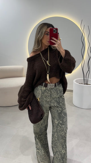 Bandana Green Jeans with Belt