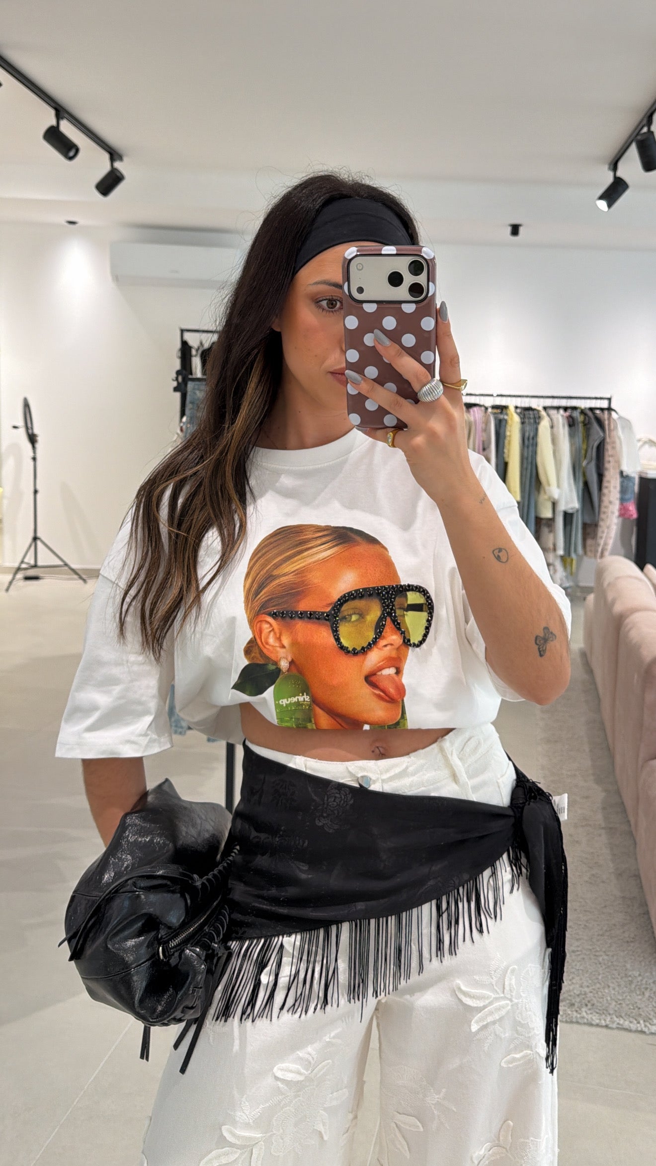 Oversize White T-Shirt With Strass
