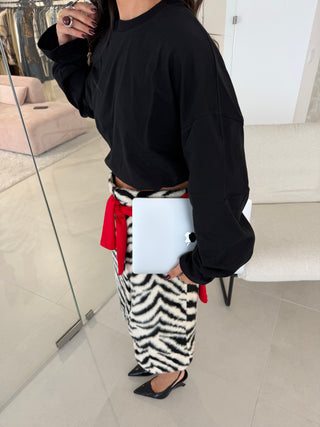 Zebra Fur Skirt